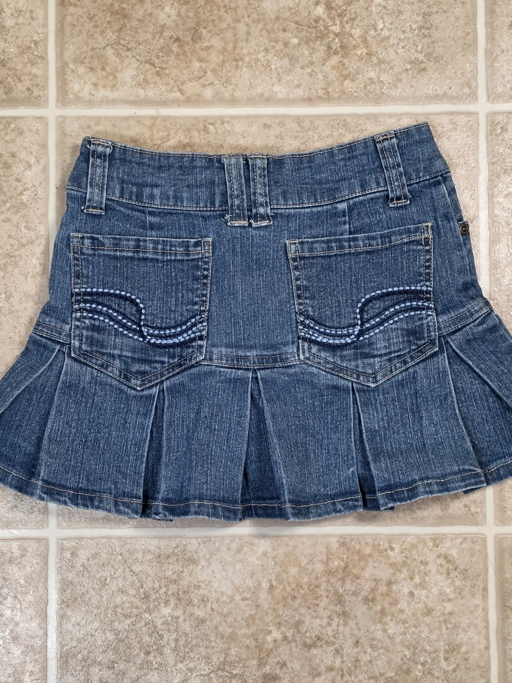 Y2K Arizona Denim Mini Skort Pleated Low Rise Size 7